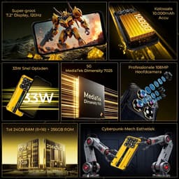 OUKITEL WP60 5G Rugged Smartphone - 8GB RAM + 256GB Opslag - 7,2 inch HD+ Scherm - 10000mAh - Zilverterij - 108MP Camera - NFC - Android 15 — thumbnail 5