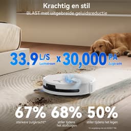 ECOVACS DEEBOT T90 OMNI – Robotstofzuiger – OZMO Roller dweil – 30.000 Pa –ZeroTangle 4.0 Anti-tangle –AIVI 3D obstakelvermijding–Zelfreinigend– Voor harde vloeren & tapijt–Wit–T80 Upgrade–1000ml Schoonmaakmiddel — thumbnail 5
