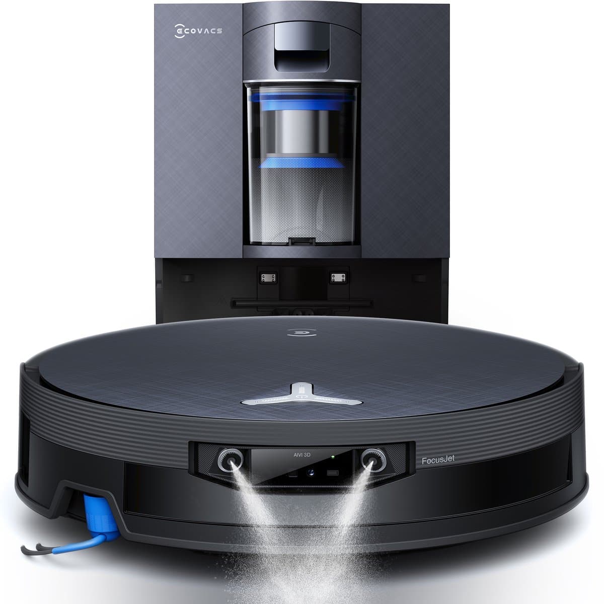 ECOVACS DEEBOT X12 OmniCyclone Robotstofzuiger – FocusJet 46.000 Pa vlekbehandeling – Herbruikbare stofbak – PowerBoost snelladen– 22.000 Pa zuigkracht – OZMO Roller 3.0 – ZeroTangle 4.0 – AIVI 3D 4.0 – 75°C heet water – 1.000 m² — afbeelding 1