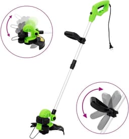 Elektrische grasmaaier - Snoeischaar gazon - Gazonranden trimmen - Verstelbare stang - 29 cm snijbreedte - Groen zwart — thumbnail 3