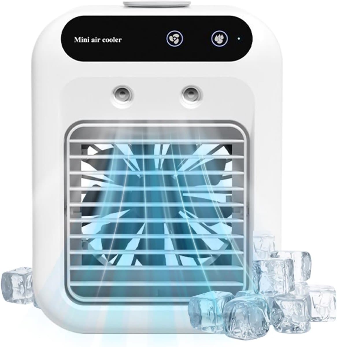 KZQ Mini-Koelventilator 4-in-1 – 500 ml, 3 snelheden, 2 nevelmodi, oplaadbaar, voor thuis, kantoor of camping — afbeelding 1