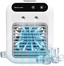 KZQ Mini-Koelventilator 4-in-1 – 500 ml, 3 snelheden, 2 nevelmodi, oplaadbaar, voor thuis, kantoor of camping — thumbnail 1