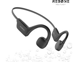 REBØNE Core Bone Conduction Headphone - Sport Oortjes Draadloos - Hardloop Hoofdtelefoon - Draadloze Bluetooth Koptelefoon - Sportoordopjes - Draadloos - Hardlopen - Open Ear - Wireless - IPX5 waterdicht / Zwart