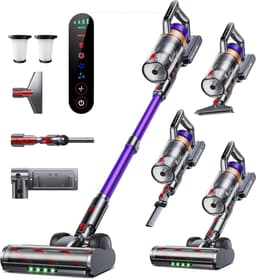 Draadloze Stofzuiger 600W – 50KPA Krachtige Steelstofzuiger met Touchscreen, 65 Min Looptijd, Oplaadbare Wandhouder, Lichtgewicht voor Harde Vloeren & Tapijt — thumbnail 1
