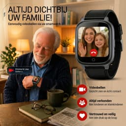 Royal Empire alarmhorloge – GPS Pro Smartwatch voor Senioren – Valdetectie & SOS – Videobellen – Medicatiealarm – Hartslag en Bloeddrukmeter — thumbnail 3
