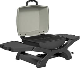 Elektrische Tafelgrill - Barbecue - Draagbare Barbecue en grill - 2,3 kW - Grillwagen - Tafelgrill - met Antiaanbaklaag, Bijzettafels, Vetopvangbak & Deksel - 102 x 48 x 38 cm - Zwart — thumbnail 1