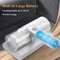 Handheld Stofzuiger - Draadloze Reiniger - Bedden Schoonmaken - Met UV Licht - 23 x 20 x 18 cm - Wit — thumbnail 2