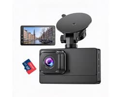Dashcam Voor en Achter Full HD – Dual Camera met Nachtzicht en Automatische Incidentopslag – Compact Design – Inclusief 32GB Geheugenkaart