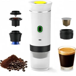 Draagbaar koffiezetapparaat, 3-in-1 elektrisch koffiezetapparaat, geschikt geschikt voor koffiecapsules en gemalen koffie, ondersteunt koud zetten en verwarmen (wit). — thumbnail 1
