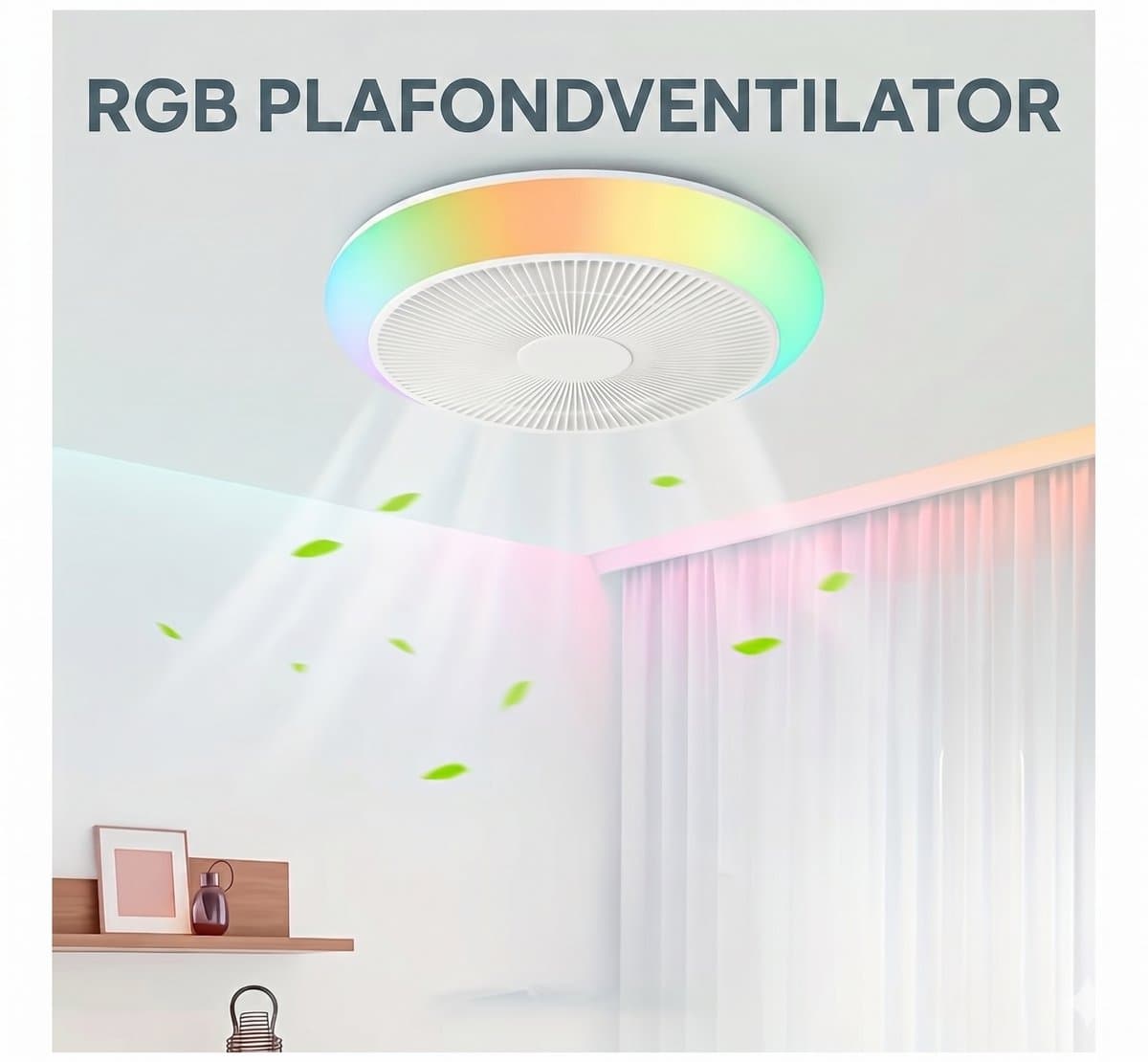 Moderne Plafondventilator met LED Verlichting – Bladeless Design – Inclusief Afstandsbediening – Dimbare Kleurtemperatuur – Omkeerbare Luchtstroom – Fluisterstil – Wit — afbeelding 1