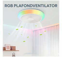 Moderne Plafondventilator met LED Verlichting – Bladeless Design – Inclusief Afstandsbediening – Dimbare Kleurtemperatuur – Omkeerbare Luchtstroom – Fluisterstil – Wit — thumbnail 1