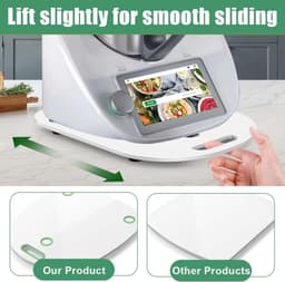 Glijplank Keukenmachine - Gelijkussen Mixer - Gemakkelijk Verplaatsen - Speciale Uitsparingen - 37 x 31 cm - Transparant — thumbnail 5