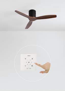 CREATE - Plafondventilator silent 100% hout 40W (Ø112cm) - Geen licht - Controller voor wandmontage + Afstandsbediening - 6 snelheden - Programmeerbaar - WIND CALM NATURAL WOOD — thumbnail 5