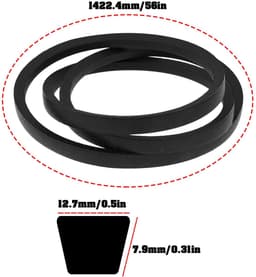 Dailygoods- Maaier V-riem 754-0230 - Compatibel met MTD 44" - Rubber/Aramidevezel - 12,7 mm breed - 7,9 mm hoog - Externe lengte 1422,4 mm - Maaiervet — thumbnail 4