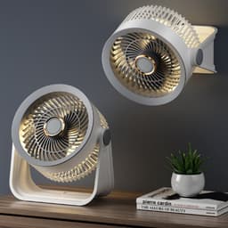 Tafelventilator - Bureau ventilator usb - Draagbare bureauventilator - Wandventilator - Bureau ventilator stil - Bureau ventilator - Aroma diffuser - Gebroken wit - ABS — thumbnail 5