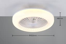 Fantiluxe - Mette - Plafondventilator met verlichting - Wit - Ø45cm - Afstandsbediening - Met lamp - Plafond ventilator - Slaapkamer — thumbnail 4
