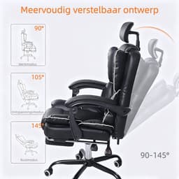 Gotagee Ergonomische Gaming-Stoel – Met Ventilator, Luchtkoeler & Koeling, Geventileerde Zitting, Ligfunctie, Massage, Verstelbare Directiestoel, Zwart — thumbnail 5