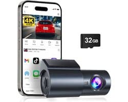 KAD® Dashcam - Full HD Dashcam met Nachtzicht - Voor- en Achtercamera met Nachtzicht - Zwart - 9cm x 4cm x 4cm