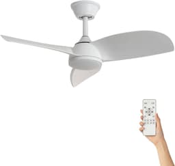 Fantiluxe - Oliver - Plafondventilator met verlichting - Wit - Ø76cm - Afstandsbediening - Met lamp - Plafond ventilator - Slaapkamer — thumbnail 1