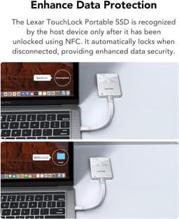 Externe SSD - Draagbare Opslag - Snelle Data Transfer - NFC Beveiliging - 512 GB - Zwart — thumbnail 2