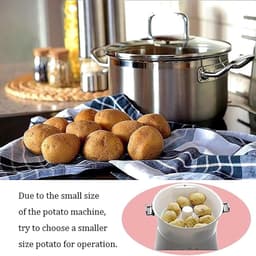Elektrische Aardappelschilmachine - Automatische Schilmachine Groente - Snel Aardappels Schillen - 2-in-1 Functie Groentedroger - 1 kg Capaciteit - Wit — thumbnail 4