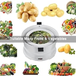 Elektrische Aardappelschilmachine - Automatische Schilmachine Groente - Snel Aardappels Schillen - 2-in-1 Functie Groentedroger - 1 kg Capaciteit - Wit — thumbnail 2