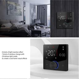 Slimme Thermostaatknop - Digitale Temperatuurregelaar - Verwarming Regelen - LCD Kleurendisplay - 88x12.4mm - Zwart — thumbnail 4