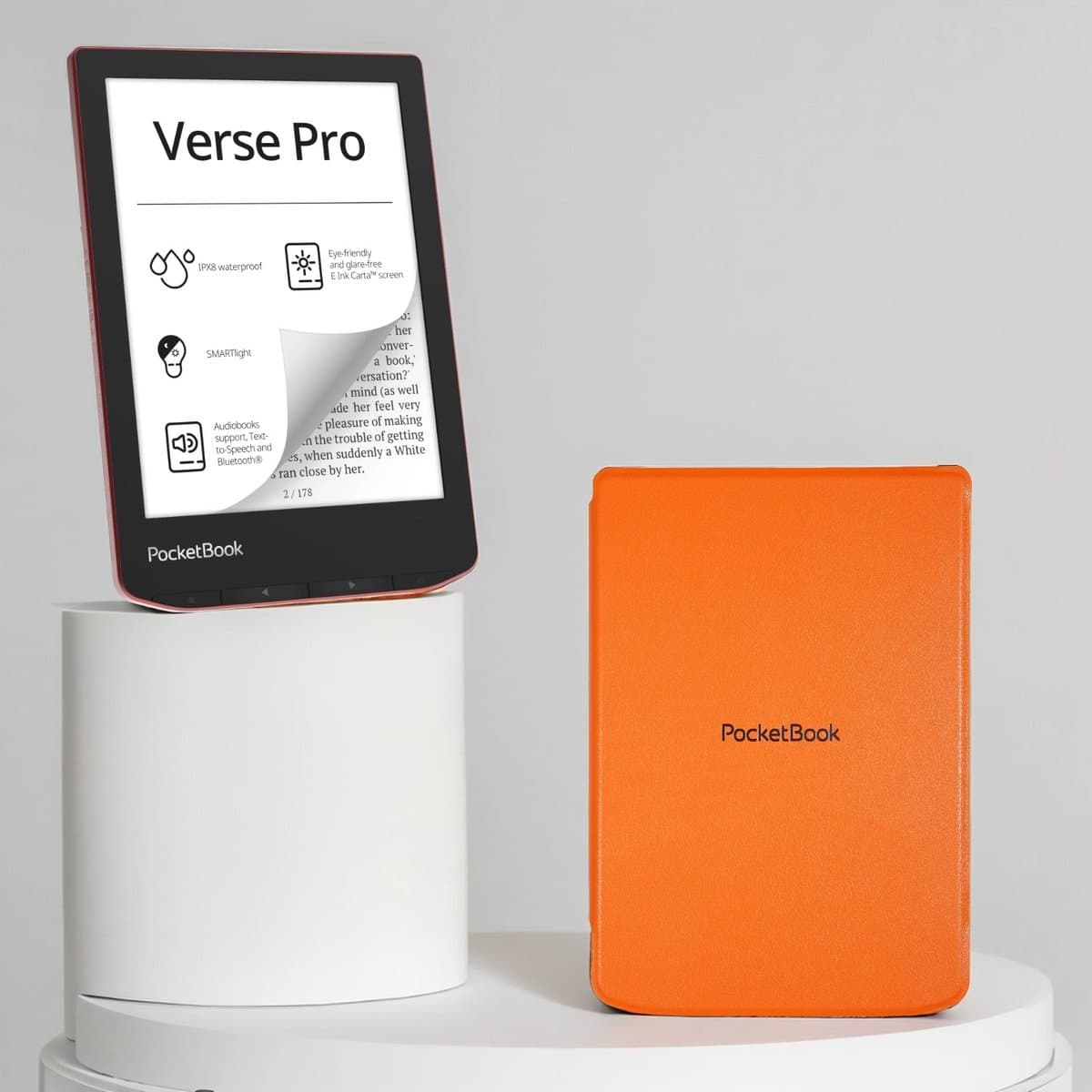 PocketBook Verse Pro e-reader Passion Red – 6 inch – 16 GB – waterdicht + Oranje Hoesje – voordeelbundel — afbeelding 1