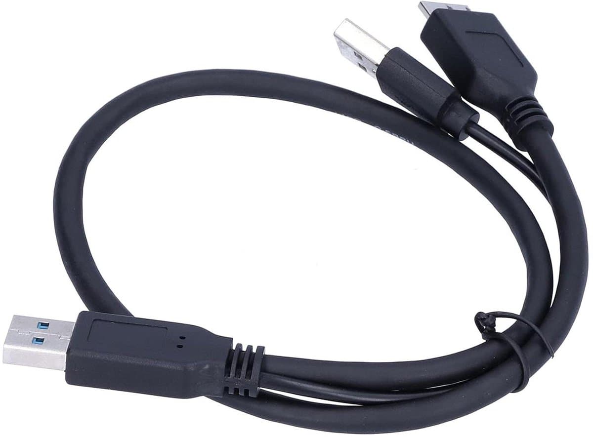 Voedingskabel Harde Schijf - Y-Type Kabel Data - Externe Schijf Koppelen - Dubbele Stroom en Data - 0.5 meter - Zwart — afbeelding 1