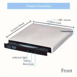 Externe DVD Speler - CD Brander - Bestanden Archiveren - Plug and Play - Draagbaar - Zwart — thumbnail 2