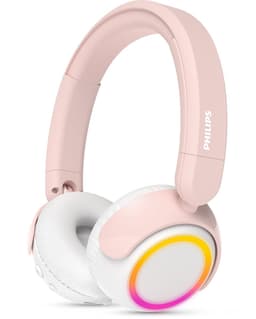 PHILIPS TAK4200PK On Ear draadloze opvouwbare hoofdtelefoon voor kinderen - 45 uur afspeeltijd, beperkt volume, Audio delen, laadkabel meegeleverd - Ambiant verlichting - Licht Roze / Wit — thumbnail 1