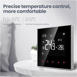 Slimme Thermostaat - Temperatuur Controller - Energie Besparen - App Bediening - 86x86mm - Wit — thumbnail 5