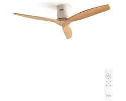 CREATE - Plafondventilator 40W silent Ø132 cm - Met Afstandsbediening - 6 Snelheden - Timer - Zomer/Winter functie - Wit- WIND CALM
