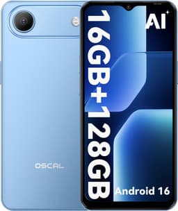 OSCAL FLAT 3C Smartphone - 4G Dual SIM - 16GB RAM - 128GB ROM - 6,56 inch - Android 16 Telefoon - 5000mAh 336Uren - 32MP - GPS - Blauw — thumbnail 1