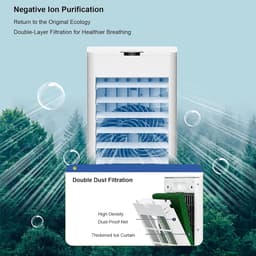 Mobiele Air Cooler - Persoonlijke Ventilator - Ruimte Koelen - Stille Werking 40dB - 4L Tank - Wit — thumbnail 2
