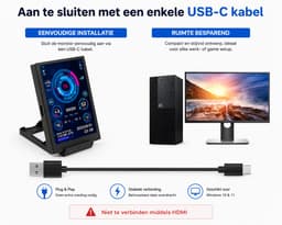Gamers Mini Scherm – 3,5 Inch – Systeemmonitor voor Desktop – Statistieken en Temperatuurweergave – Inbouwbaar – IPS Display — thumbnail 4