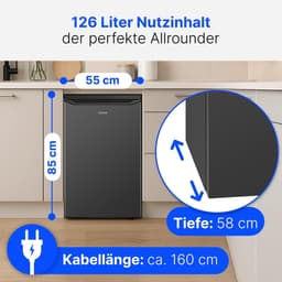 Koelkast zonder vriesvak - Kleine koelkast - Keuken opslag - Stille werking 35 dB - 85 cm hoog - Zwart — thumbnail 3