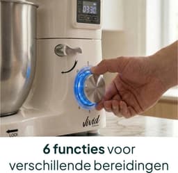 Keukenmachine - Mixer Kom - Bakken Deeg Maken - Krachtige Motor - 6.2L Kom - Creme — thumbnail 4