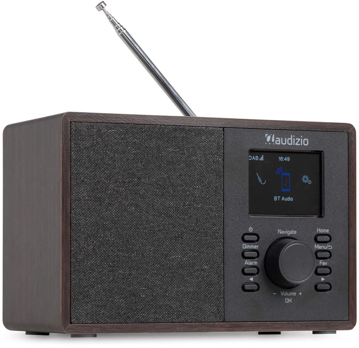 Internet radio - Audizio Cosa - FM en DAB radio - Kleine radio met Bluetooth - Wekkerfunctie - Donkerbruin — afbeelding 1