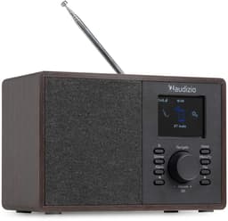 Internet radio - Audizio Cosa - FM en DAB radio - Kleine radio met Bluetooth - Wekkerfunctie - Donkerbruin — thumbnail 1