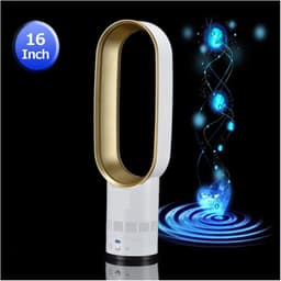 Vloerstaande Ventilator - Torenventilator Stille - Ruimte Koelen - Bladloos Veilig Ontwerp - 16 Inch - Goud — thumbnail 4