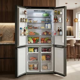 Heinner HSBS-M515MDINVHGBKE++ American Side-by-Side Koelkast 515 L – No Frost – Inverter – Super Freezing – InoxCool-technologie – Zwart Glas – 5 Jaar Garantie — thumbnail 4