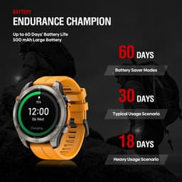 Zeblaze Stratos 4 Smartwatch - GPS Sporthorloge - Stappenteller - Slaapmonitor - Belfunctie - LED Zaklamp - 170+ Sportmodi- 5ATM - Hartslag/Slaapmeter/SpO2 - IOS & Android - Elektrisch Oranje — thumbnail 4