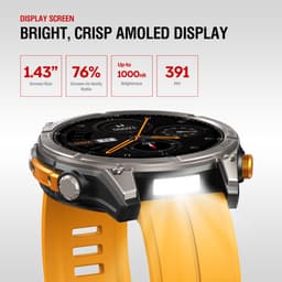 Zeblaze Stratos 4 Smartwatch - GPS Sporthorloge - Stappenteller - Slaapmonitor - Belfunctie - LED Zaklamp - 170+ Sportmodi- 5ATM - Hartslag/Slaapmeter/SpO2 - IOS & Android - Elektrisch Oranje — thumbnail 3