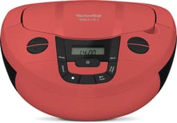 TechniSat VIOLA CD-1 - draagbare stereo cd-speler, Boombox met praktische draaggreep (radio voor kinderen, FM-radiotuner, Bluetooth-ontvangst, 2 x 1 W RMS-vermogen, net- en batterijvoeding) Rood — thumbnail 1