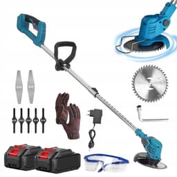 Accu Grasmaaier - 21V Elektrische Grasmaaier - Draadloze Grasmaaier met 2x6000mAh - 3 Messen & Verstelbare Hoogte - 900W Motor - Voor Tuin & Gazon — thumbnail 1