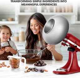 Snack Coater - Chocolade Coater - Snoep Maken - Compatibel met KitchenAid - 3 kg Capaciteit - Zilver — thumbnail 4