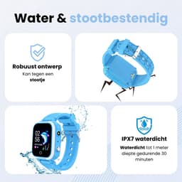 WB Goods Kinder Smartwatch - GPS Horloge Kind - Smartwatch Kinderen - Kinder GPS Tracker - 4G & SMS - Blauw - Met Nederlandse Taal — thumbnail 5