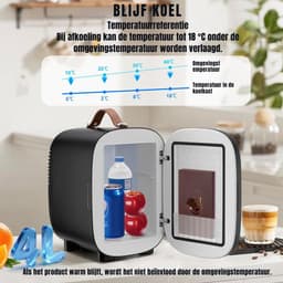 DnA® Mini koelkast 4L - Skincare & make-up fridge - Mini Koelkasten - Zwart - 16cm x 14cm x 21cm — thumbnail 4