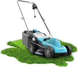 Elektrische Grasmaaier - Grasmaaier - Gazon Onderhoud - BeltDrive Technologie - 33 cm - Grijs en Blauw — thumbnail 1
